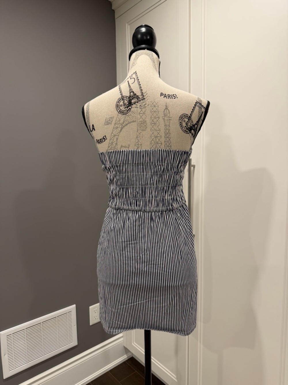 Nautical Navy & White Striped Strapless Dress - Picture 5 of 9